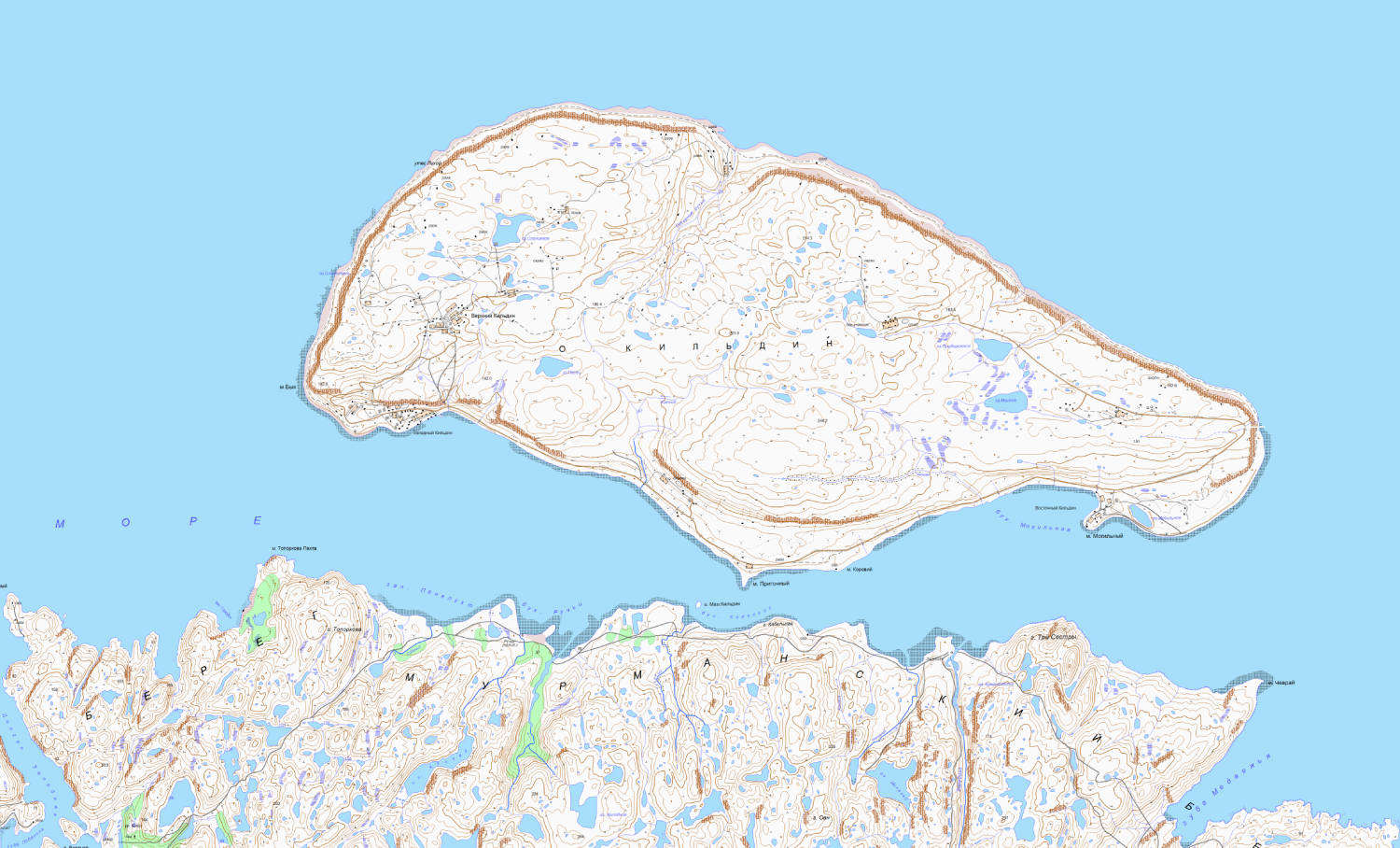 карта остров Кильдин   в хорошем качестве