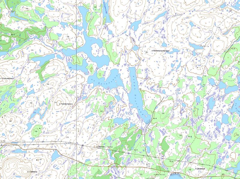 Озеро Вучеръявр - Полкъявр карта 