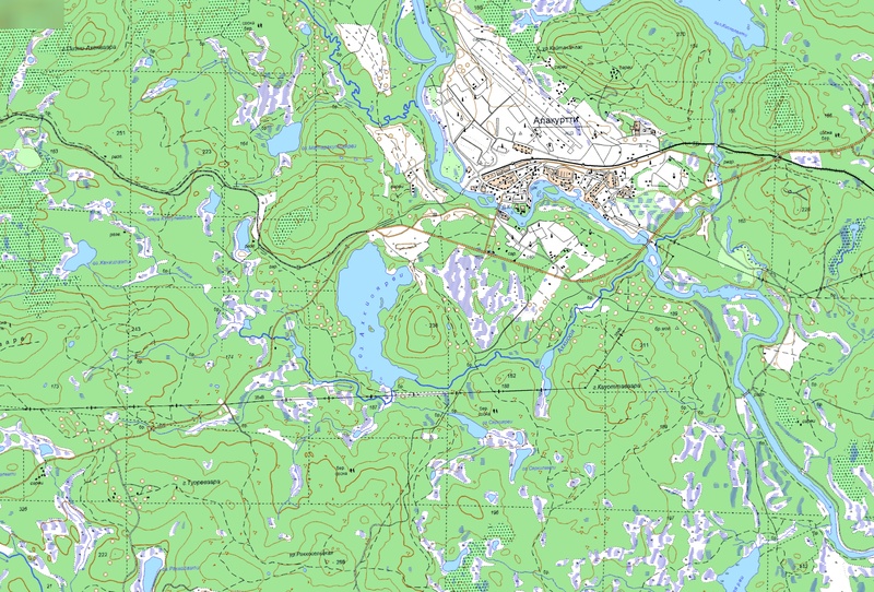 Озеро Ахкиоярви топографическая карта 