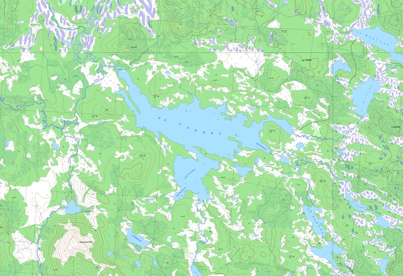 Озеро Гирвас карта 