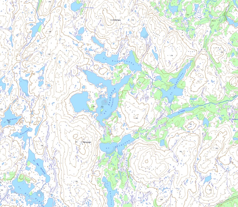 Озеро Лямтъявр и Къясасъявр карта