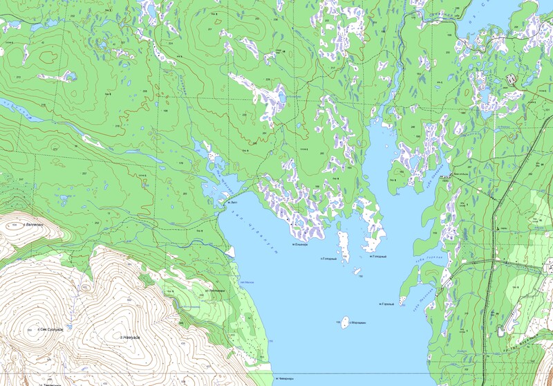 Озеро Нижнее Чудозеро карта  мыс Литт, залив Чудалухт озеро Умбозеро