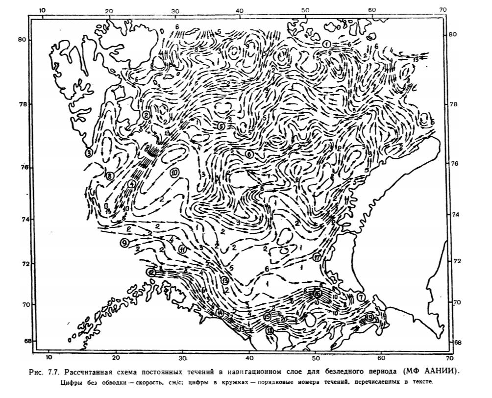 Карта течений баренцева моря